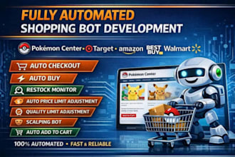do auto purchase bot, checkout bot, auto buying bot, restock bot, pokemon bot