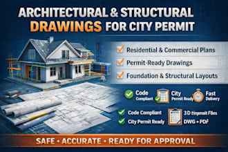 do architectural, structural drawings for city permit
