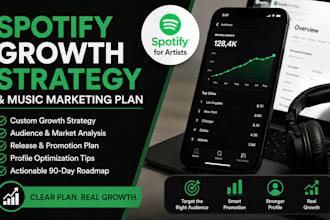 create a spotify growth strategy and music marketing plan for artists