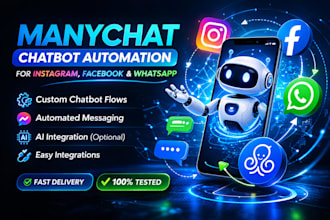 create manychat chatbot automation for social media dm