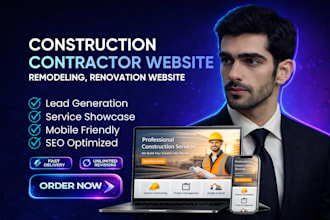 design website for construction, contractor, remodeling, renovation business