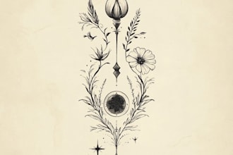 draw an amazing minimalist lineart tattoo for you