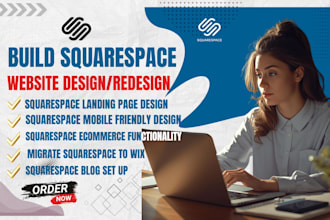 build squarespace website design, edit, redesign, rebuild squarespace website