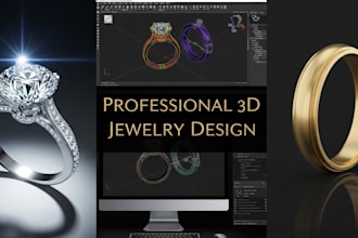 design professional 3d jewelry models for rings pendants and necklaces
