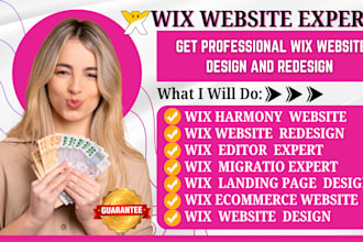 design wix harmony website, wix studio expert redesign, wix seo speed expert