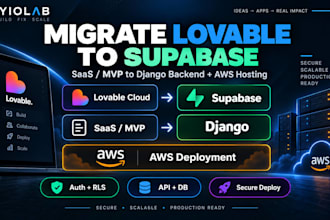 migrate lovable cloud to supabase, lovable saas mvp to django backend, aws host