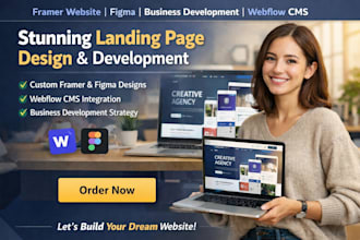 do framer website landing page figma business development webflow portfolio cms