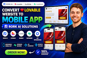 convert lovable website to mobile app rork ai, supabase backend api integration
