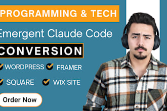 convert emergent claude code codex to wordpress wix webflow squarespace website