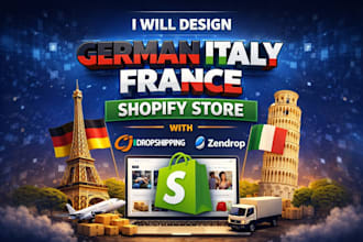 design german italy france shopify store with cj dropshipping zendrop or spocket