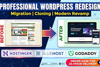clone or redesign wordpress ecommerce website on hostinger or godaddy