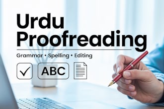 translate english to urdu manually and do urdu proofreading