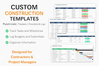 create construction templates for tracking, logs, or punch lists