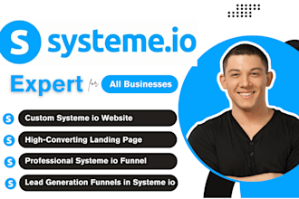 setup systeme io sales funnel, system io landing page, systeme io expert