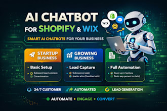 build ai agent chatbot for shopify store or wix website