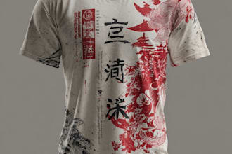 create a japanese t shirt illustration