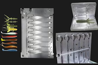 model custom mold fishing lure 3d printed mold to cad bait mold for cnc machine