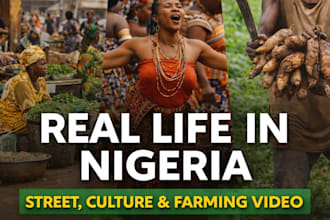 film authentic nigerian street life, markets, food and culture