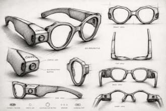 design next gen smart glasses, eyewear, sunglasses and dfm ready cad model