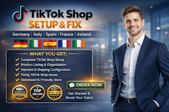 setup tiktok shop, fix tik tok shop for germany italy spain france tiktok shop