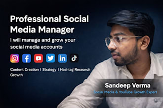 be your professional social media manager and grow your accounts