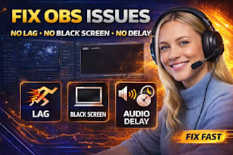 fix obs lag, black screen, audio delay and stream quality issues