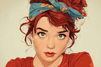 paint realistic or cartoon digital portraits
