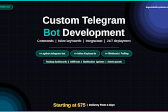 build a custom telegram bot with commands, keyboards, and integrations