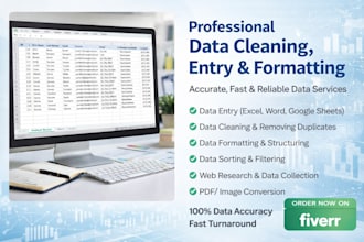 data entry and cleaning for you