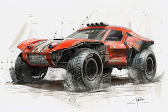 create vehicle concept art for you