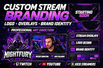 your art director custom stream logo, overlays, brand identity