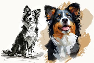 draw a caricature of your dog cat or other pet