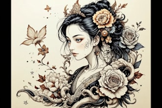 create a japanese traditional tattoo design