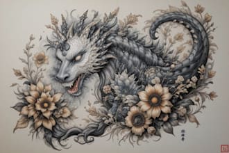create a japanese style tattoo art
