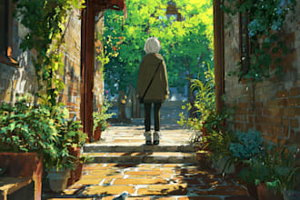 an background anime any in style