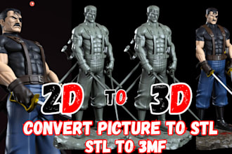 convert 2d to 3d model paint color split stl 3mf printable 3d sculpt character