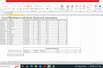 create excel mis report dashboard and data analysis