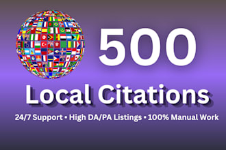 do 500 local citations and directory submissions for local SEO