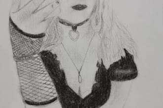 draw a dark gothic character illustration