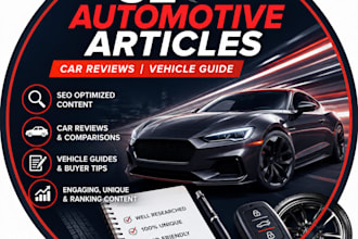write SEO automotive articles, car reviews, vehicle guide