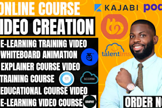 create elearning video course, online course content course curriculum graphy