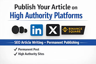 write SEO articles on medium, linkedin, x, binance square