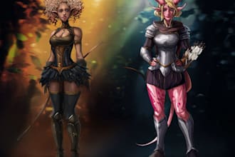 create professional dnd cleric or divine healer character illustration