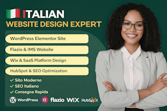 build italian wordpress elementor ims website flazio saas wix design hubspot seo
