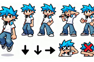 fnf animated character sprite fnf sprite friday funkin mod game music fnaf mod