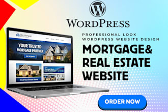 build mortgage loan real estate construction wordpress website, home website