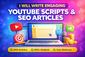 write engaging youtube scripts for your channel SEO optimized