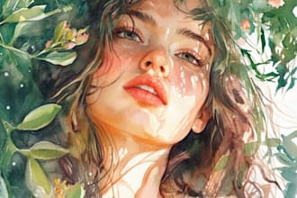 watercolor portrait painting, photo to watercolor portrait