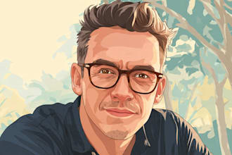 draw vector portrait illustration for gift