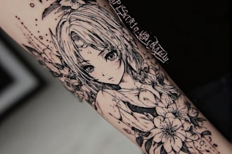 draw amazing anime tattoo design